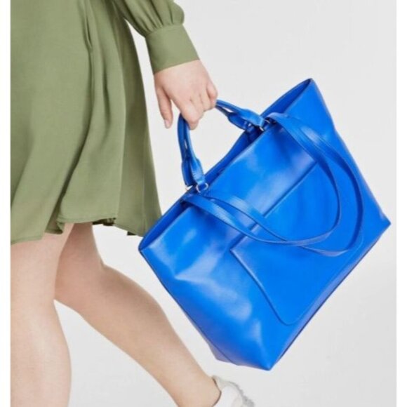 On 34th Leighton Tote Cobalt Glaze Shoulder Travel Bag Blue NWT - Picture 1 of 10